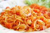 resep spaghetti saus udang lezat praktis